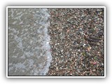 Unusual rocks on the beach at Clear Lake